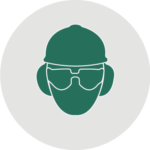 Icon Schutzbrille Gehörschutz Helm